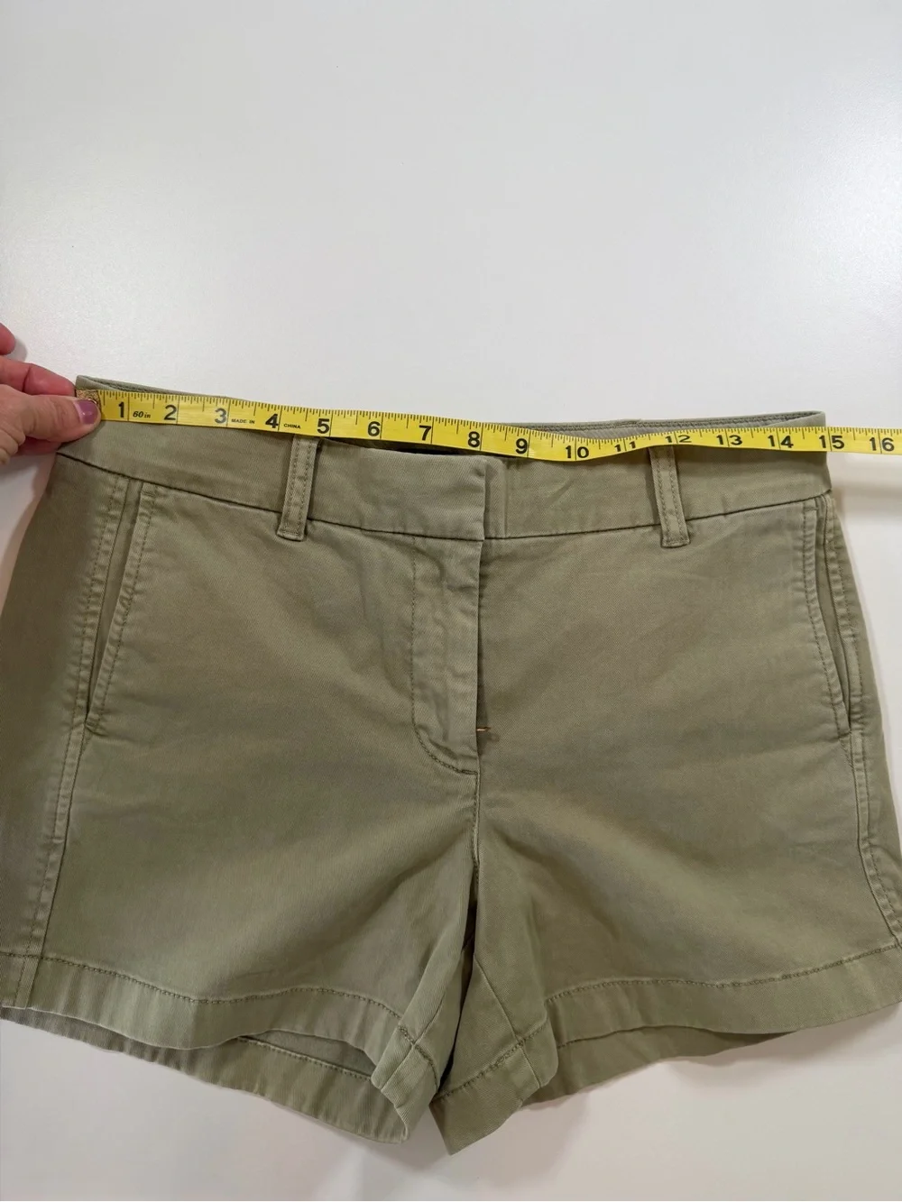 J.Crew Chino Shorts Olive Green Stretch Size 4